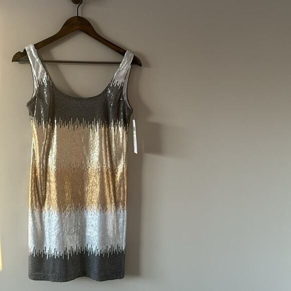 NWT MAGGY LONDON PETITES OMBRÉ SEQUINED DRESS SIZE 4 PETITE - Picture 1 of 5